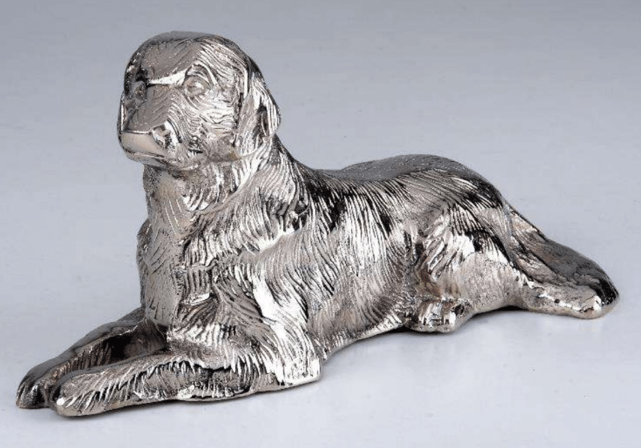 Metal Dog Retriever Statue Figurine Miniature Figurines Home Decor Sculptures for Tv Cabinet Nightstands