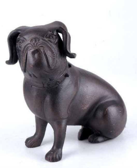 Home Stern Bulldog Sculpture Animals Home Living Room Decoration-Highly Sharpei Dog Craftwork Black