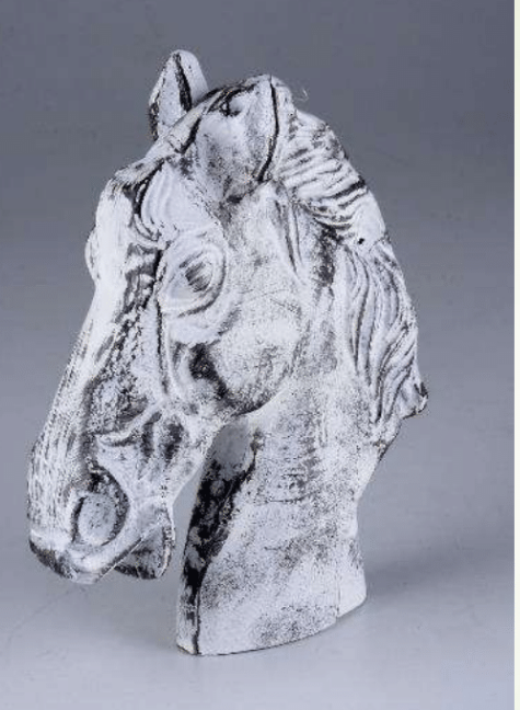 Horse Head Statue Horse Bust Sculpture Animal Statue Resin Horse Head Sculpture Crafts Modern Home Office Decoration Silver