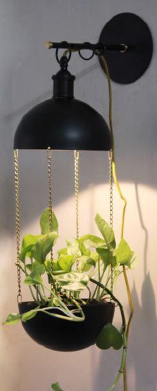 Modern Pendant Lamp Hanging, Lamp Plant Flower Pot Chandelier, Ceiling Light,  Creative Iron Dining Room, Pastoral Office Light Fixture, Green Bookstore Decoration 